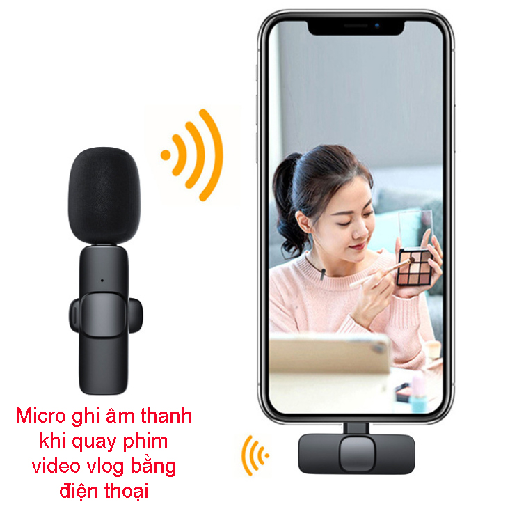 Micro ghi âm thanh khi quay phim video vlog bằng điện thoại chống nhiễu K1