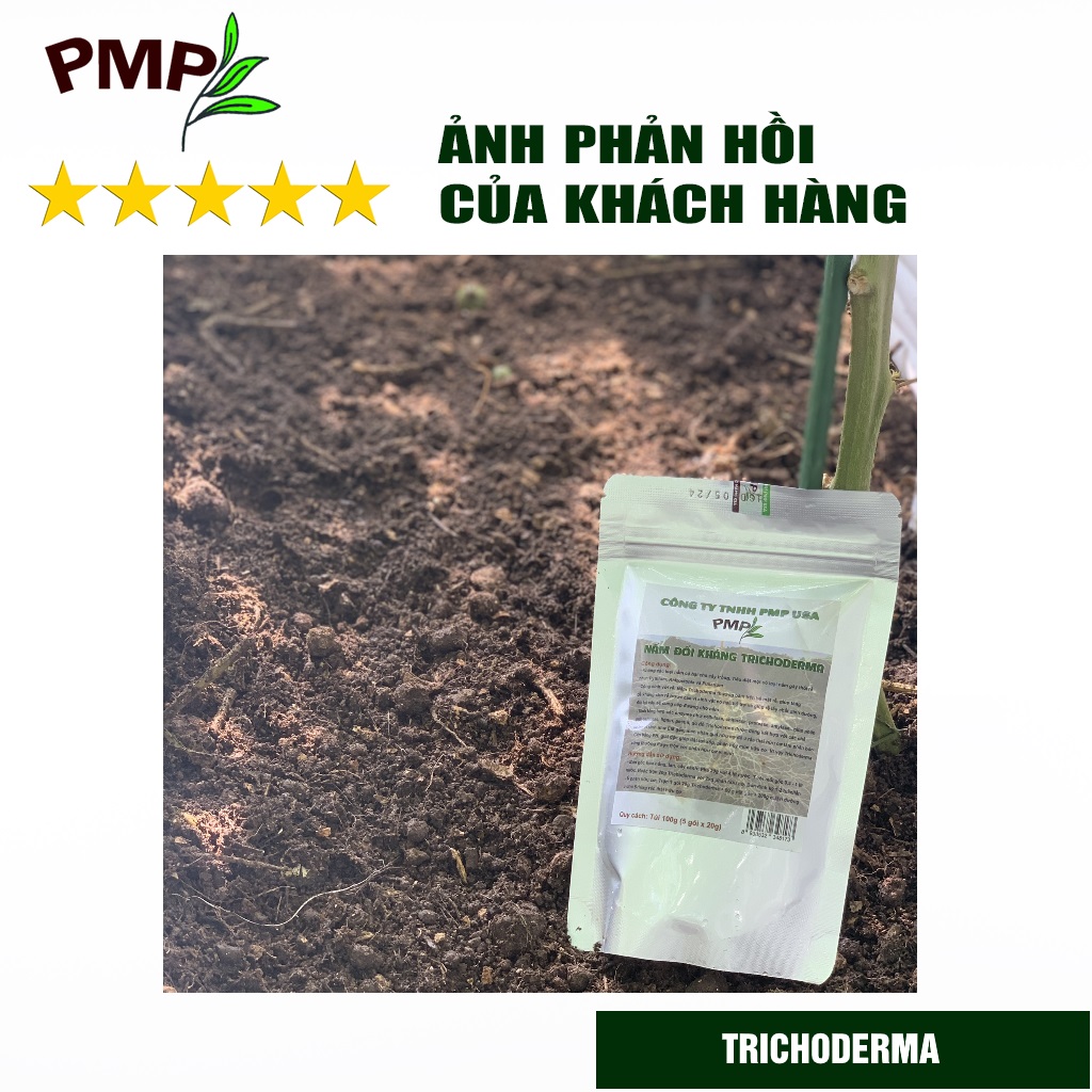 Nấm Trichoderma PMP Nấm Đối Kháng Phòng Thối Rễ, Ủ Phân Hữu Cơ Từ Rác Thải Hữu Cơ 100g