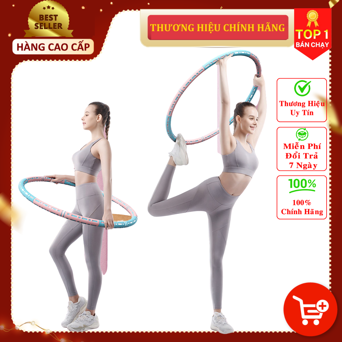 Vòng Lắc Eo Ống Thép Mọc Mút Xốp Lắp Ghép Cao Cấp Chính Hãng DoDoDios - Vòng Lắc Eo Giảm Mỡ Bụng Ống Thép Bọc Mút Xốp - Tùy Chỉnh Độ Nặng