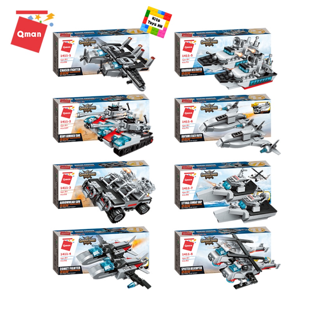 Đồ Chơi Lắp Ráp Lego Qman 1411 Tàu Quân Sự Tuần Tra Trên Biển 710 Chi Tiết 8 Trong 1 Cho Trẻ Từ 6 Tuổi