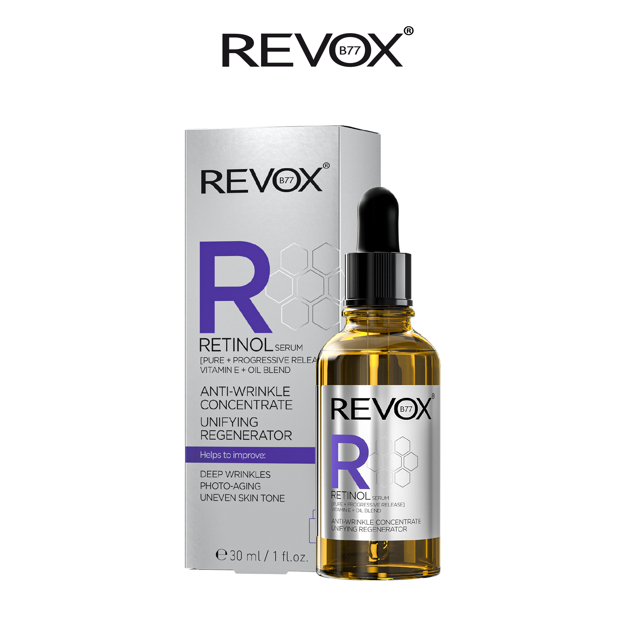 Serum ngăn ngừa lão hóa chứa retinol cho da mặt Revox B77 R Retinol - 30ml; chỉ dùng ngoài da