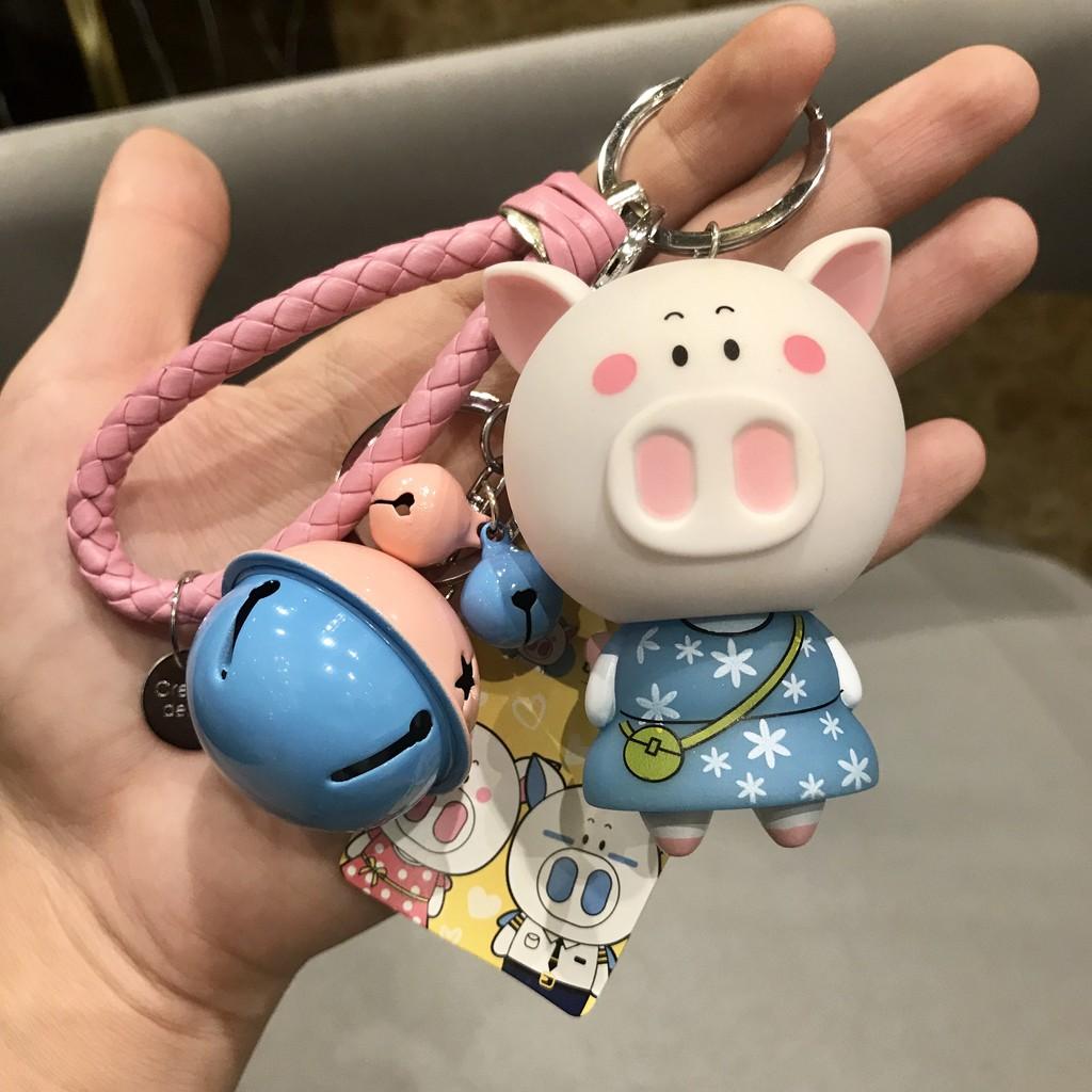 Móc khóa Heo Cloud Pig kèm dây và 3 chuông
