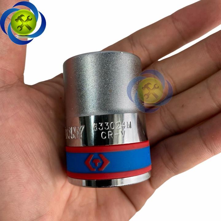 Tuýp 24mm loại 3/4 Kingtony 633024M ngắn 12 cạnh màu trắng