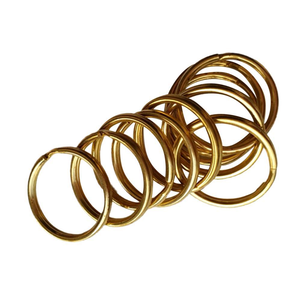 20x Brass Round Split Key Chain Rings Key Holder Loops Crafts 12mm 25mm