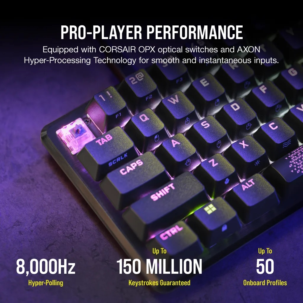 Bàn Phím cơ Corsair K65 PRO MINI RGB OPX - Hàng chính hãng