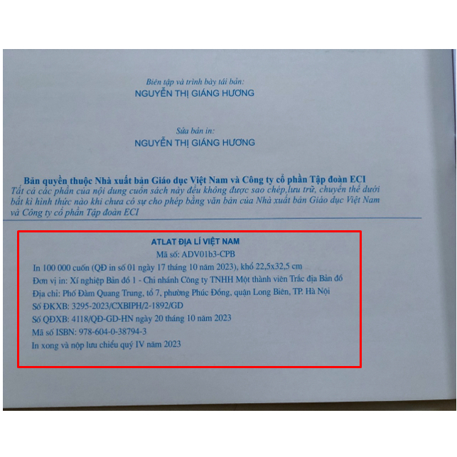 Sách - Atlat Địa Lí Việt Nam