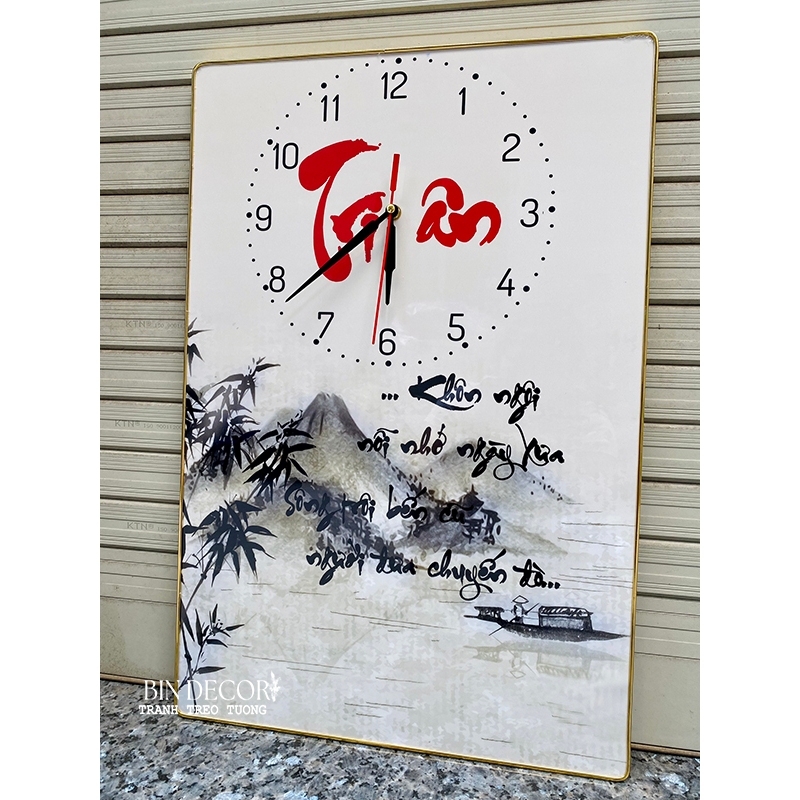 (ẢNH THẬT) Tranh đồng hồ tráng gương tri ân thầy cô giáo 2 làm quà tặng kèm pin và đinh treo