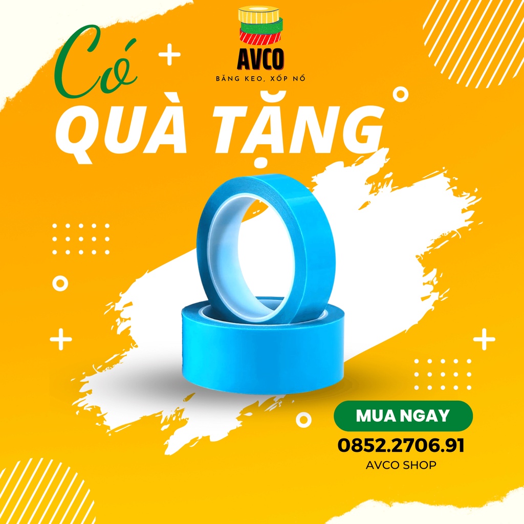 Băng dính tủ lạnh màu xanh dương 25mm x 50m dùng chịu nhiệt cố định Điều hoà, Tủ lạnh, Máy giặt