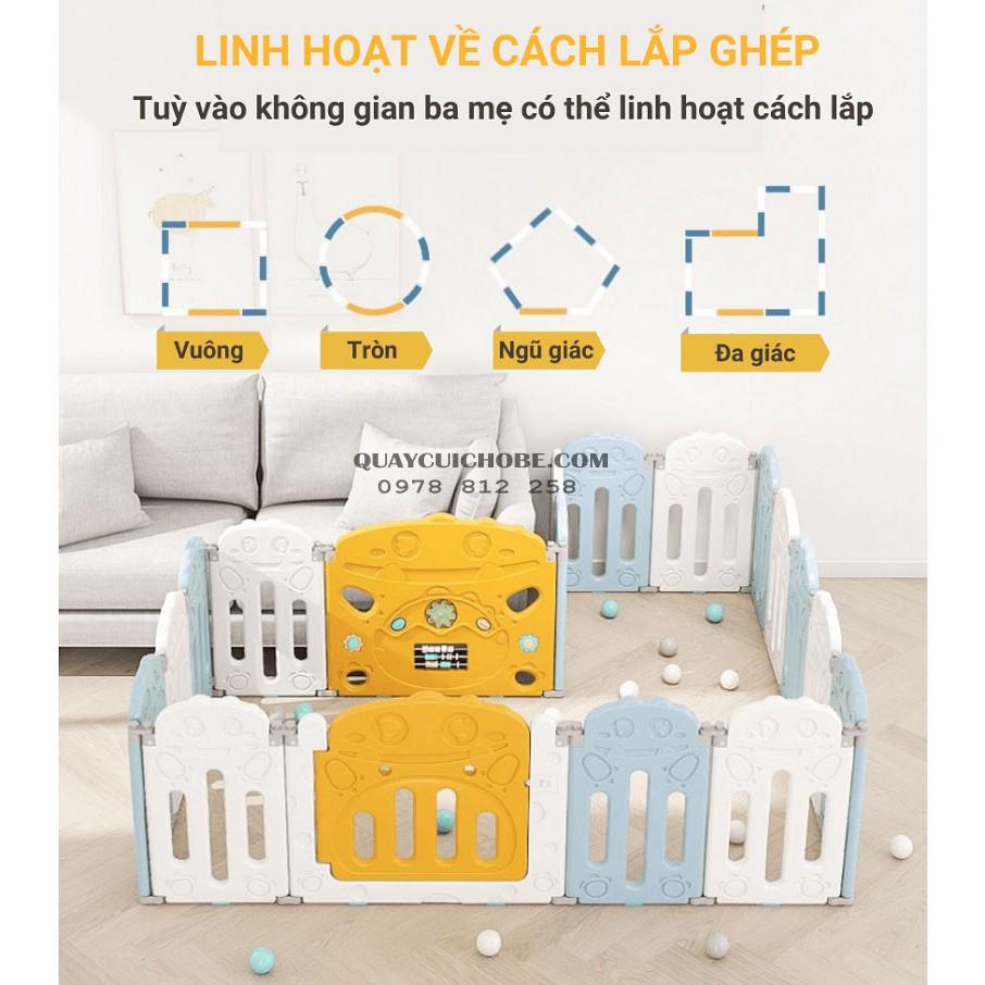 Cũi nhựa gấp gọn Pakey TẶNG THẢM DÀY 1CM + 100 BÓNG, cũi nhựa cho bé loại I thiết kế chốt 360 độ linh hoạt tháo ráp