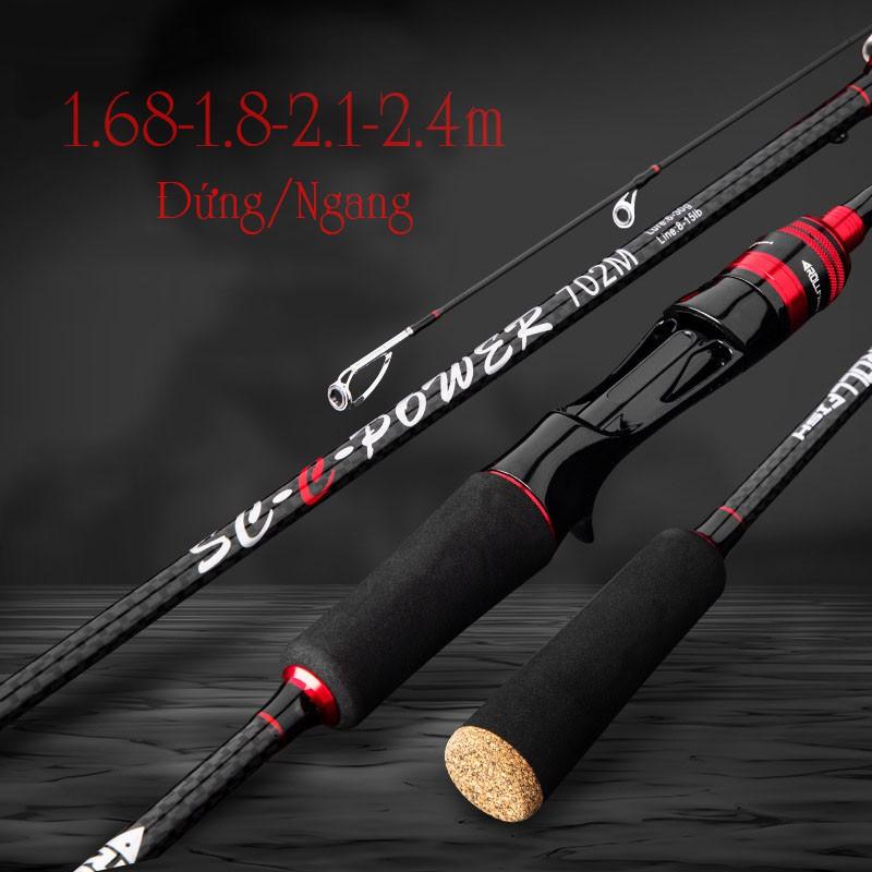 Cần câu lure máy ngang và máy đứng carbon RollFish đầu bu chống xoắn tải cá lớn cực dễ RF-1