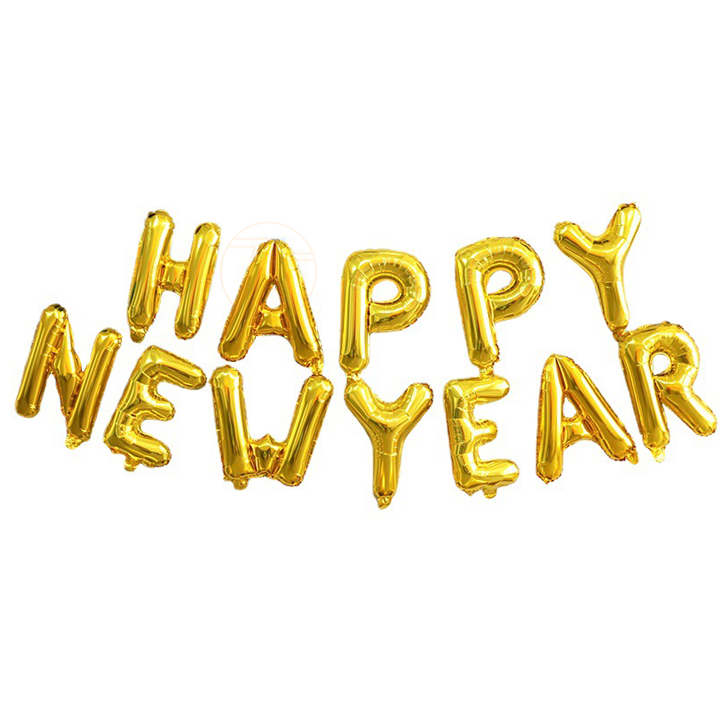 Set bong bóng Happy New Year trang trí chúc mừng năm mới cho lễ tết 2023 cho tiệc tùng đêm giao thừa đón xuân sang