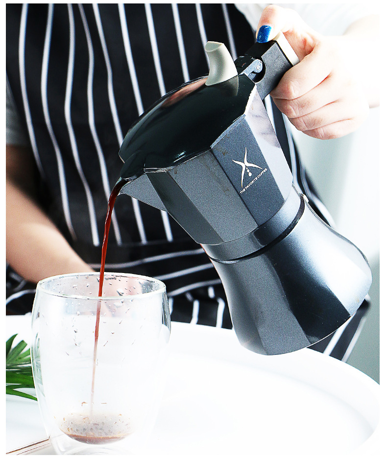 Ấm pha cà phê Moka Pot bằng nhôm, bình pha cà phê kiểu Ý