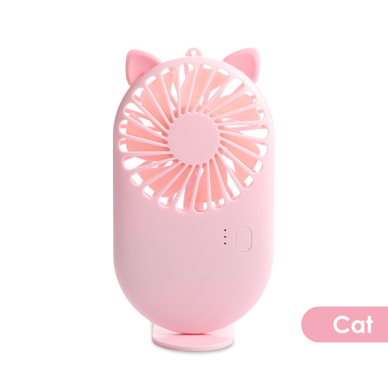 Quạt Cầm Tay Mini, Sạc USB Dễ Thương 7 Cánh Pocket Fan Có Chân Đế - Hồng - Hàng Nhập Khẩu