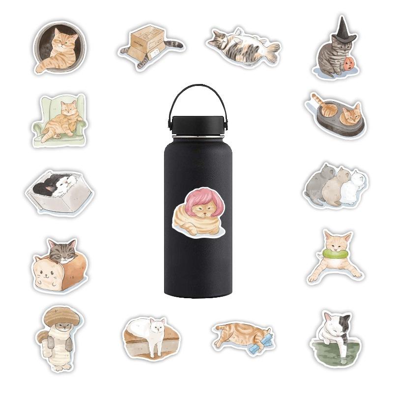 Sticker mèo cute đáng yêu dán sổ tay, notebook, mũ bảo hiểm, vali, ván trượt