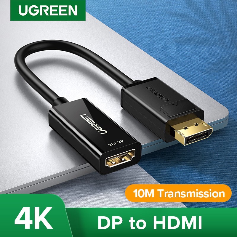 Cáp chuyển đổi Displayport to HDMI hỗ trợ 4K@60Hz chính hãng Ugreen 70694 cao cấp hàng chính hãng