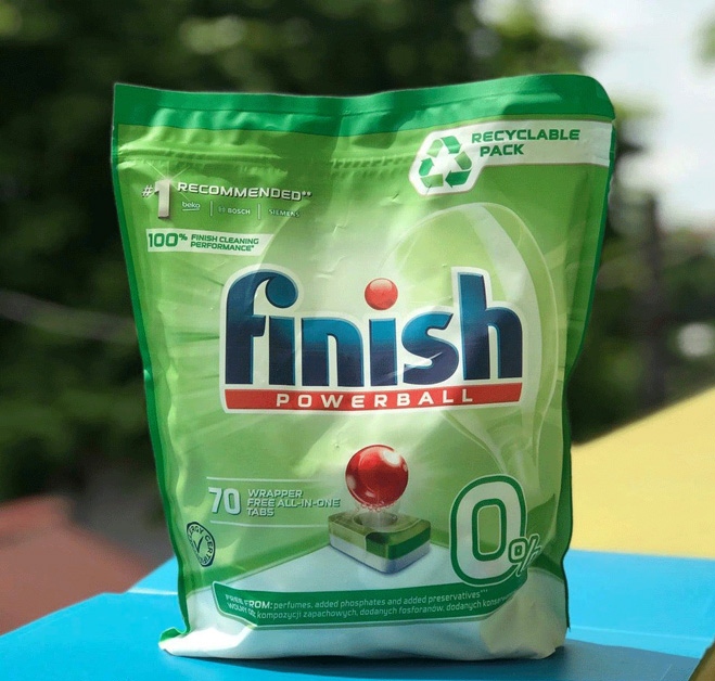 Viên rửa bát Finish All in 1 max Eco 0% 70 viên - 10 chức năng