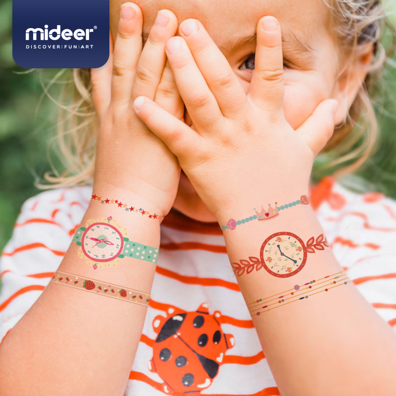 Miếng dán hình xăm đồng hồ và vòng tay Mideer Watch & Bracelet Temporary Tattoos Cho Bé