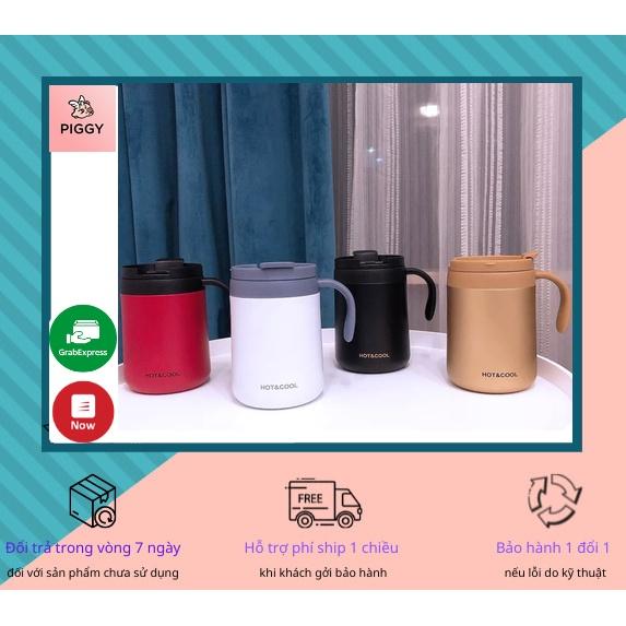 Cốc Giữ Nhiệt Inox 304 350ML - 500ML - Piggyy - TRẮNG - 350ML