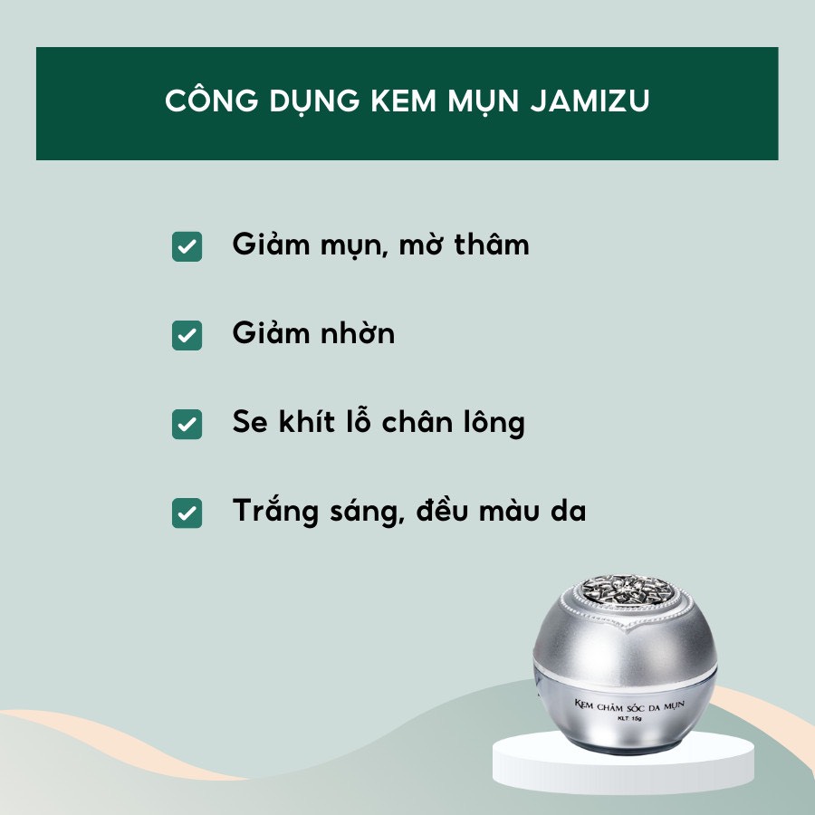 Kem Chăm Sóc Da Mụn JAMIZU Giảm Nhờn, Mờ Thâm Hũ 15gr - JAFM15