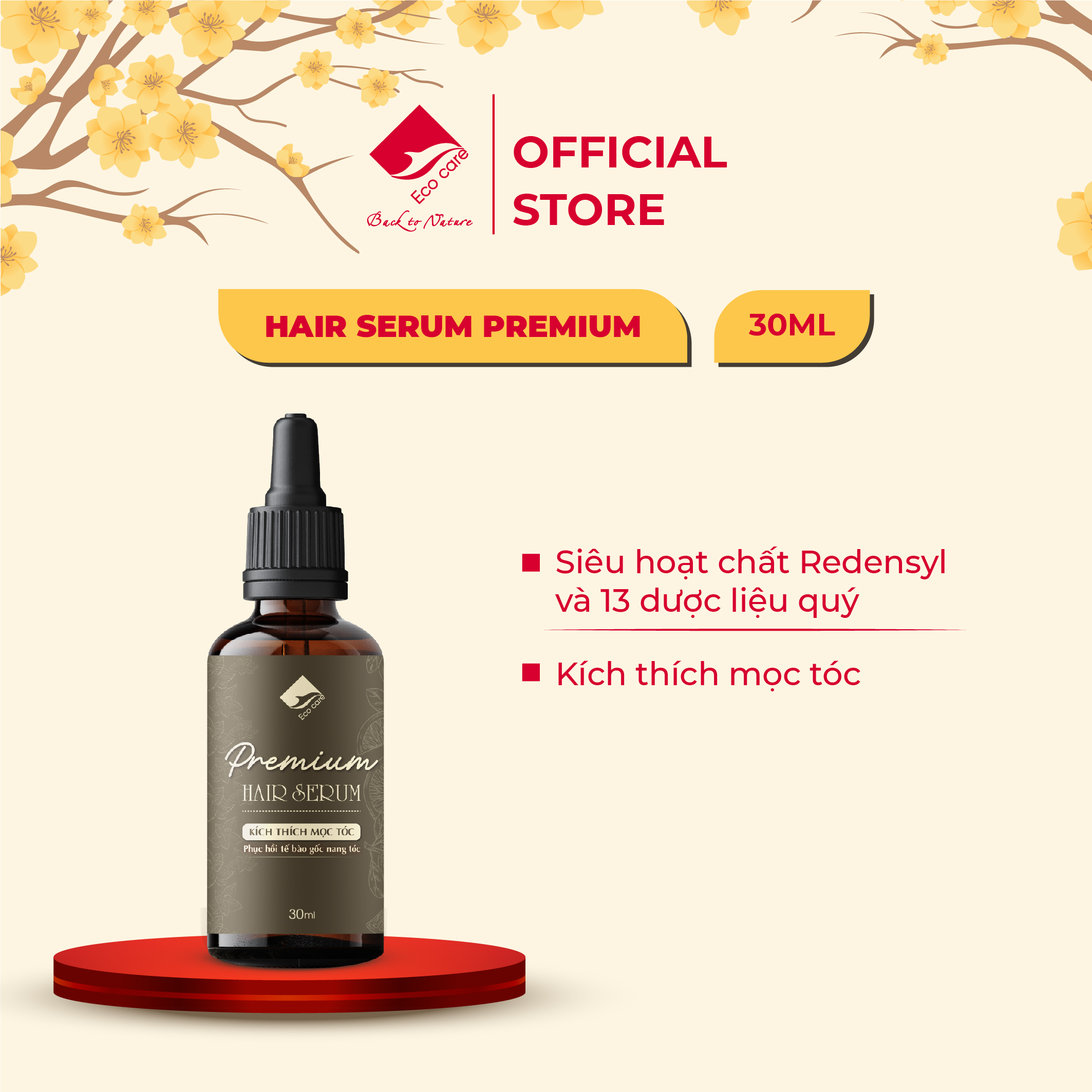 Dầu gội thảo dược sạch gàu, giảm xơ rối ECOCARE PREMIUM 300ml đạt chuẩn CGMP, dầu gội xả thiên nhiên