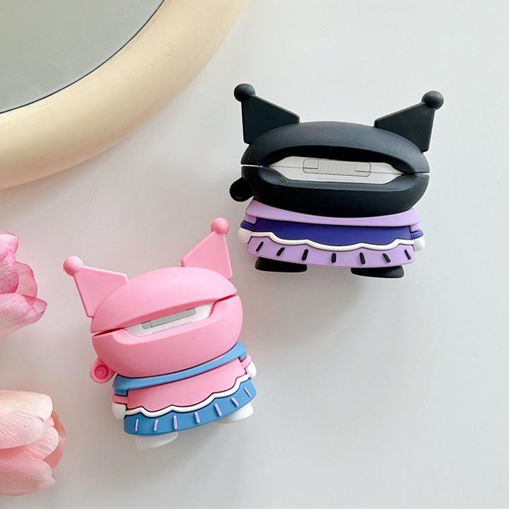 Bao Case cho Airpods 1/2/3/Pro KUROMI Cute Xỉu, Ốp Airpods 1/2/3/Pro Chất -  Mã TZAP314