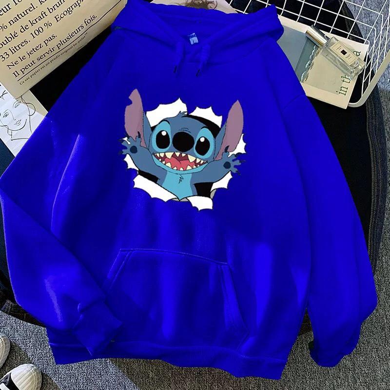 Áo hoodie nam nữ in hình stitch dễ thương,vải nỉ bông nón 2 lớp