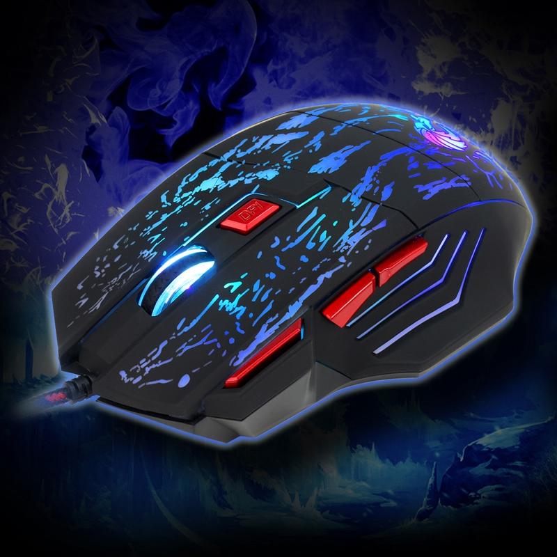 Chuột Chơi Game 7 Nút Bấm Có Đèn Led 5500 Dpi