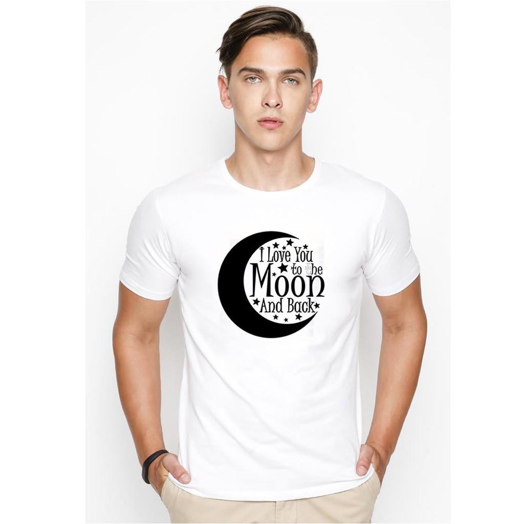 Áo thun nam in hình I love to be moon and black Hàn Quốc vải dày mịn TEE19S88