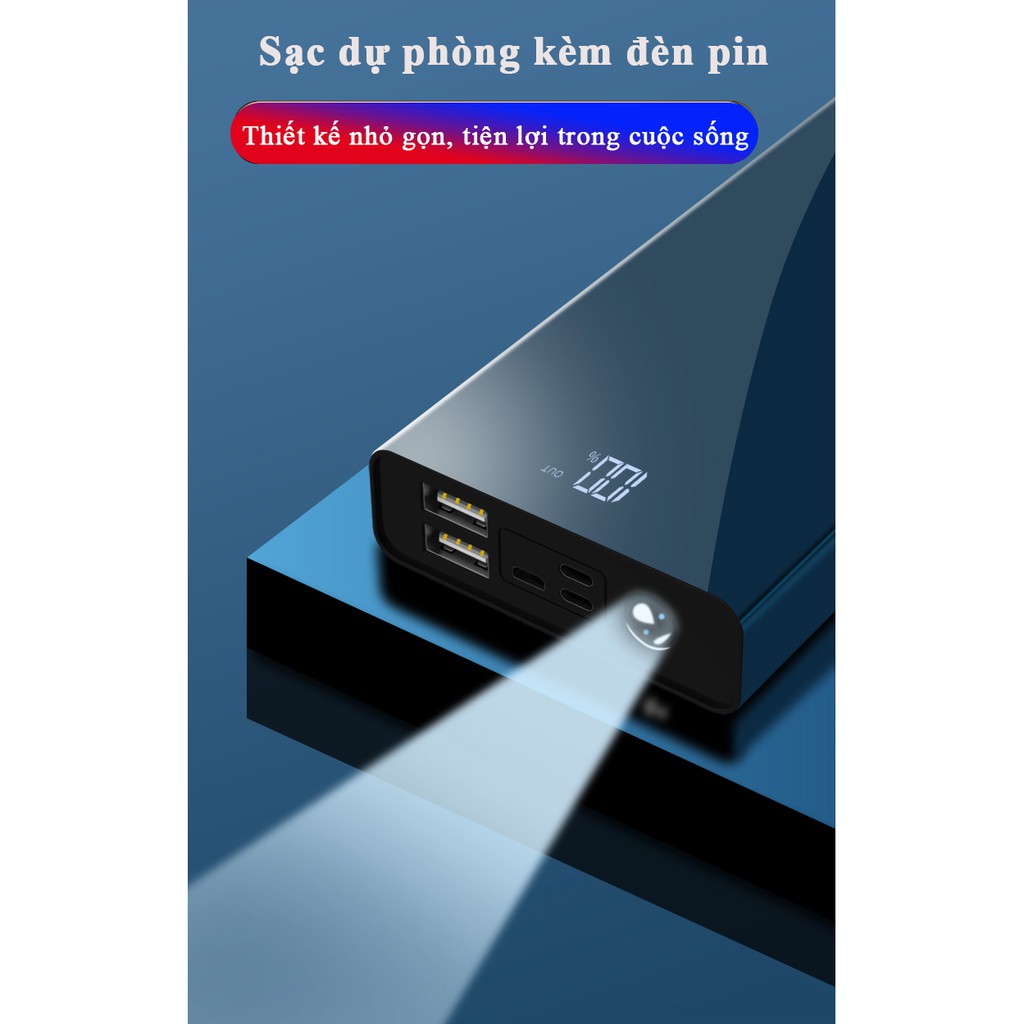 Sạc Dự Phòng 30000mAh 3M mini nhỏ gọn tiện nghi cầm theo sạc nhanh thích hợp dùng iPhone XiaoMi - Hàng Chính Hãng