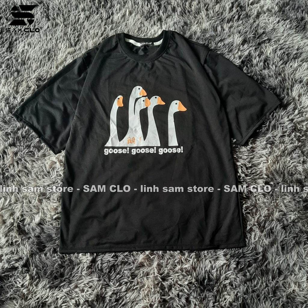 Áo thun tay lỡ nữ SAM CLO freesize phông form rộng dáng Unisex - Ulzzang mặc cặp, nhóm, lớp in hình ĐẦU VỊT chữ GOOSE