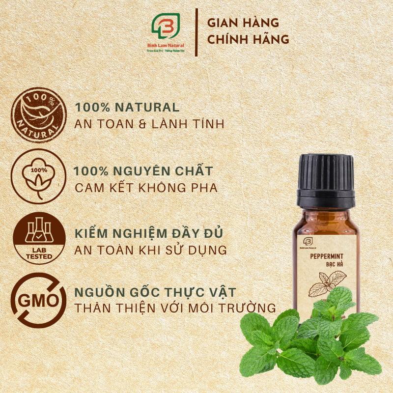 Tinh dầu bạc hà nguyên chất giải cảm, thơm phòng, kháng khuẩn, đuổi muỗi Bình Lam Natural 10ml