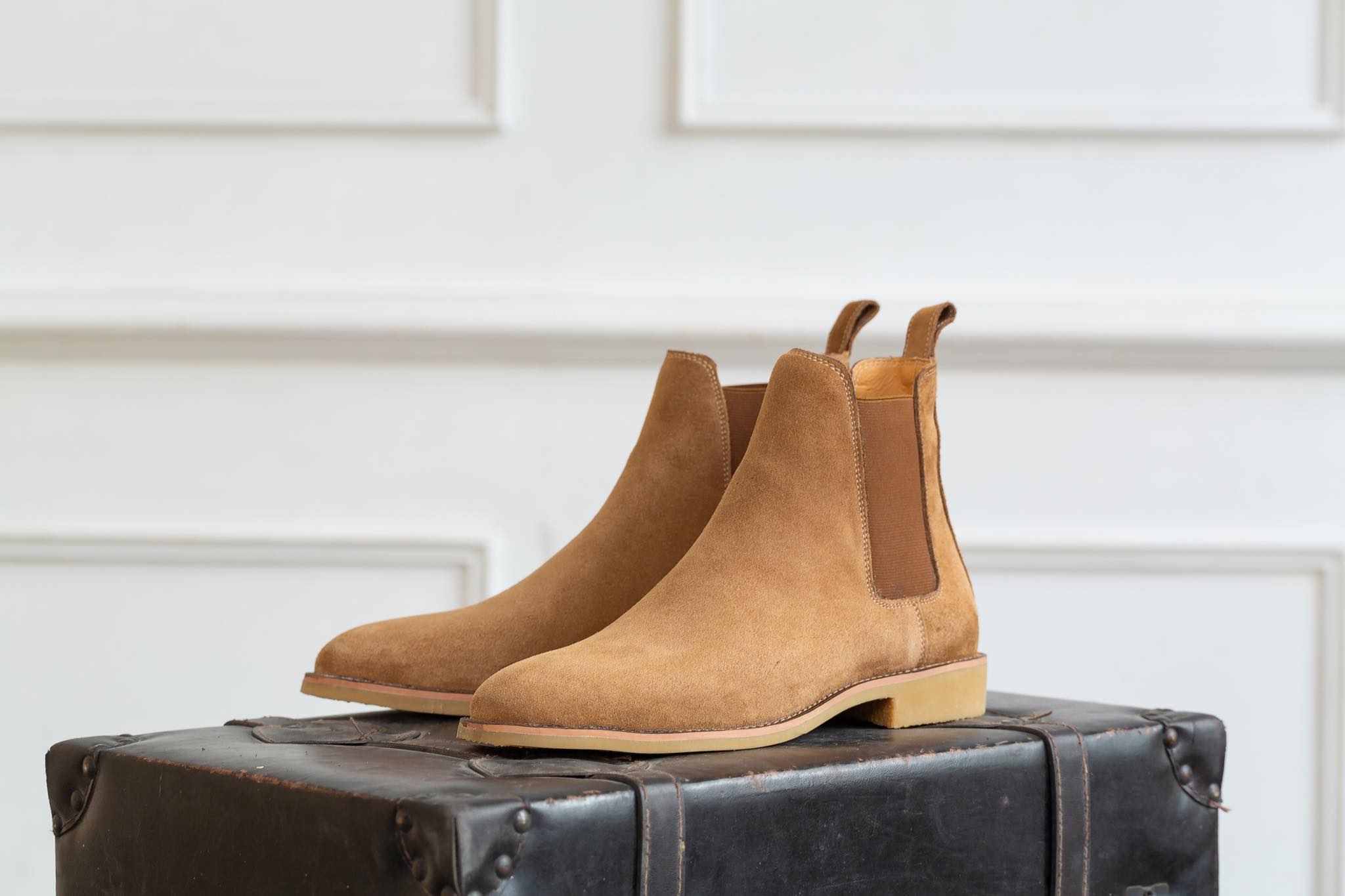 Giày Da Nam Chelsea Boots Giày Da  Bò Lộn Đế Cao Su Cao Cấp Êm Cực Bền  BẢO HÀNH 12 THÁNG Tặng Kèm Phụ Kiện Khi Mua Sản Phẩm