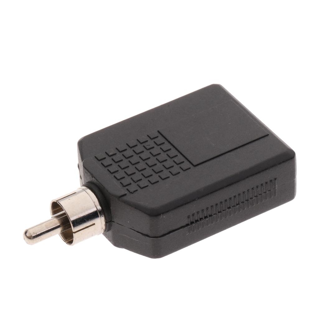 RCA Splitter AV Audio Video Converter 1Male to 2Female Cable Adapter Black