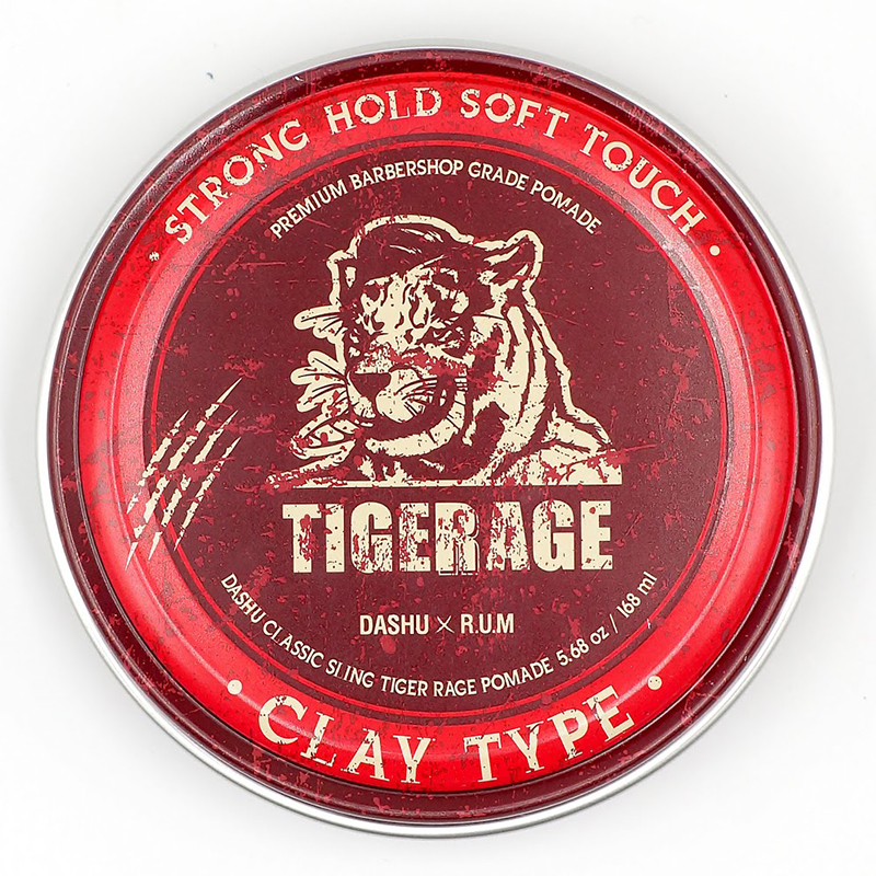 Clay Pomade vuốt tóc nam tạo kiểu Hàn Quốc Dashu Classic Tiger Rage Pomade Clay Type 168ml(size lớn, độ bóng nhẹ 3, độ giữ nếp lâu 9) hương nước hoa mùi gỗ nam tính, thành phần thảo dược dưỡng tóc, bảo vệ da đầu.