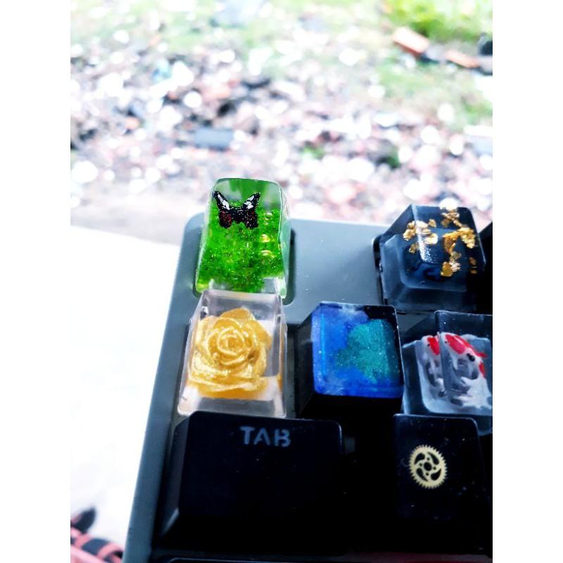 Keycap artisan butterfly 2 trang trí bàn phím cơ.