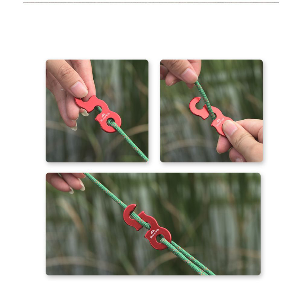 Bộ 10 Khóa Căng Dây Dựng Lều 2 Rãnh Bằng Hợp Kim Nhôm Chất Lượng Cao Cấp