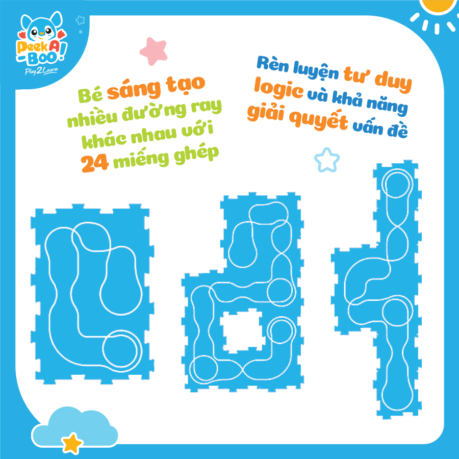 Đồ Chơi Xếp Hình Đường Ray Xe Chạy Cho Bé Peek A Boo PAB052