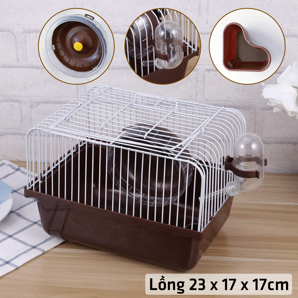 Lồng Chuột Nhà Chuồng Cho Chuột Hams Hamster Thú Cưng Tặng Kèm 4 Xẻng Xúc Phân Xúc Cát Vệ Sinh