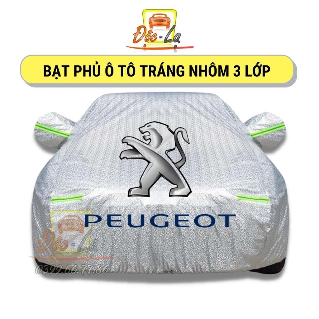 Bạt Phủ Xe Ô Tô PEUGEOT 2008, 3008, 5008, Traveller, Chất Liệu Bạt Tráng Nhôm 3 Lớp, Có Khóa Kéo Cửa Lái, Có Phản Quang