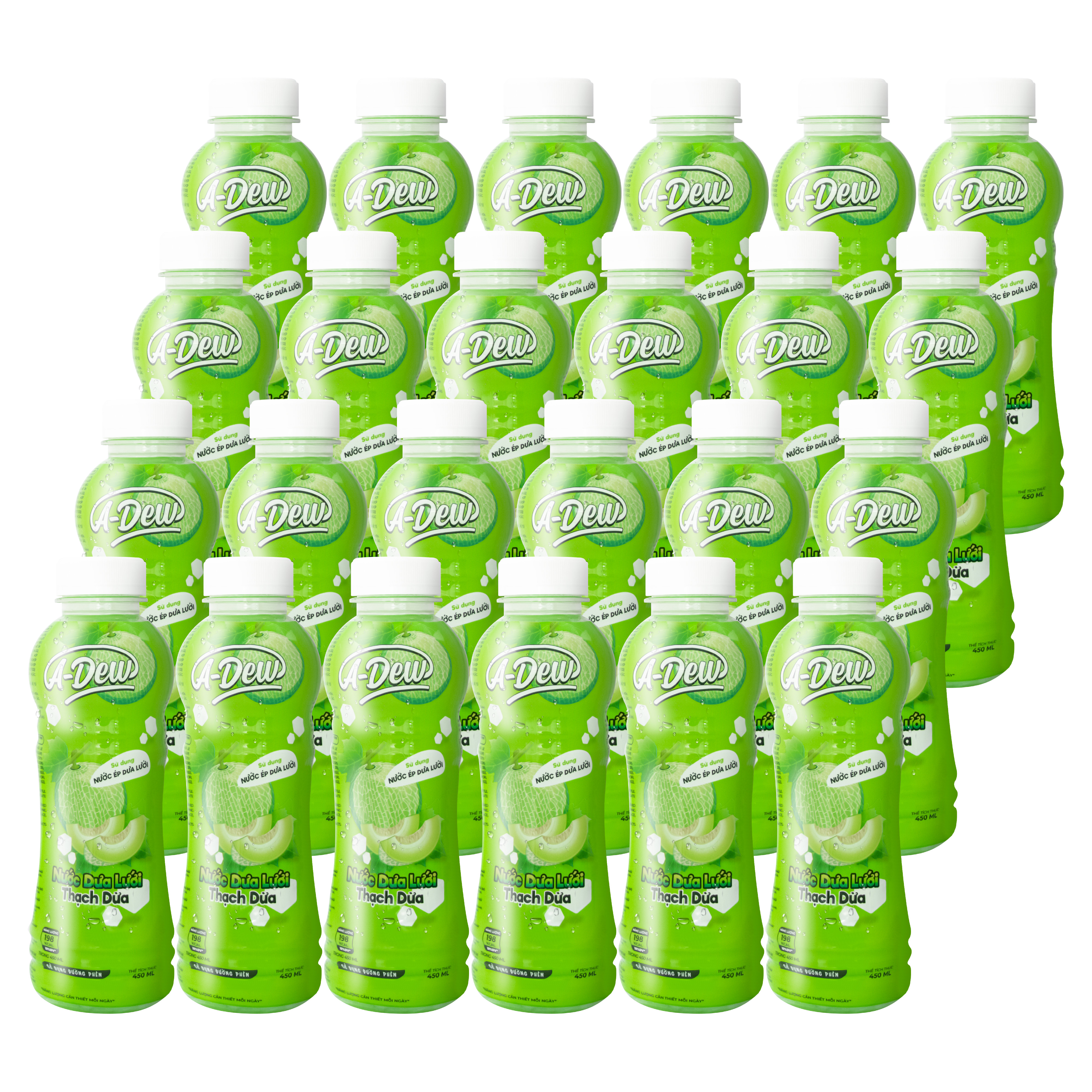Nước Dưa Lưới Thạch Dừa A Dew Chai 450ml - Thùng 24 Chai