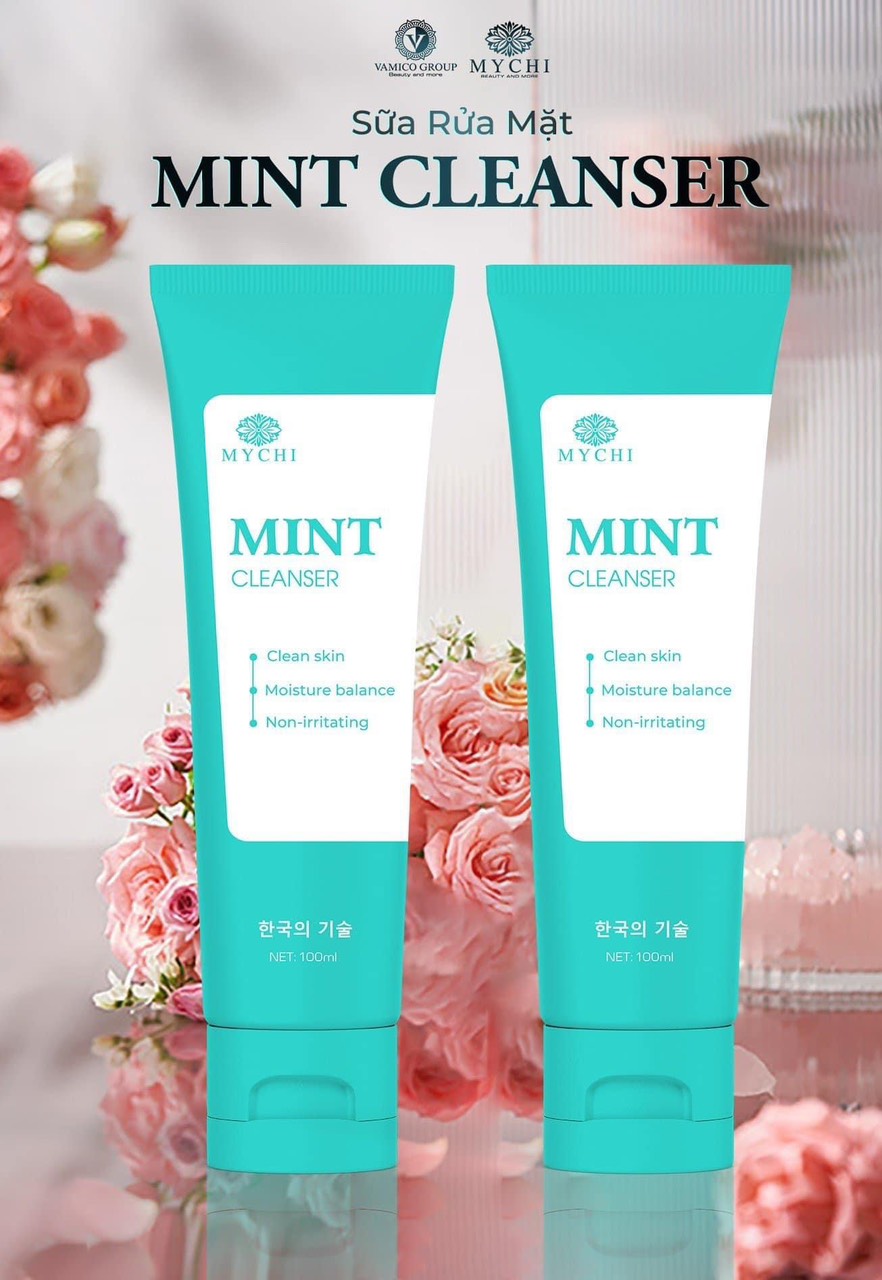 (mới) Sữa rủa mặt Mychi mint cleanser phiên bản to 100ml gấp 3,5 lần