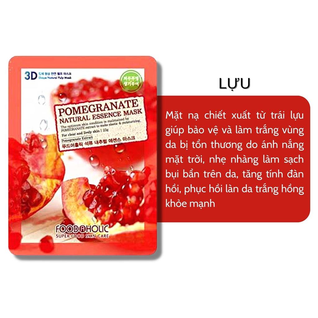 Mặt Nạ 3D Foodaholic Natural Essence Mask Pomegranate (Lựu) Dưỡng Da 23g