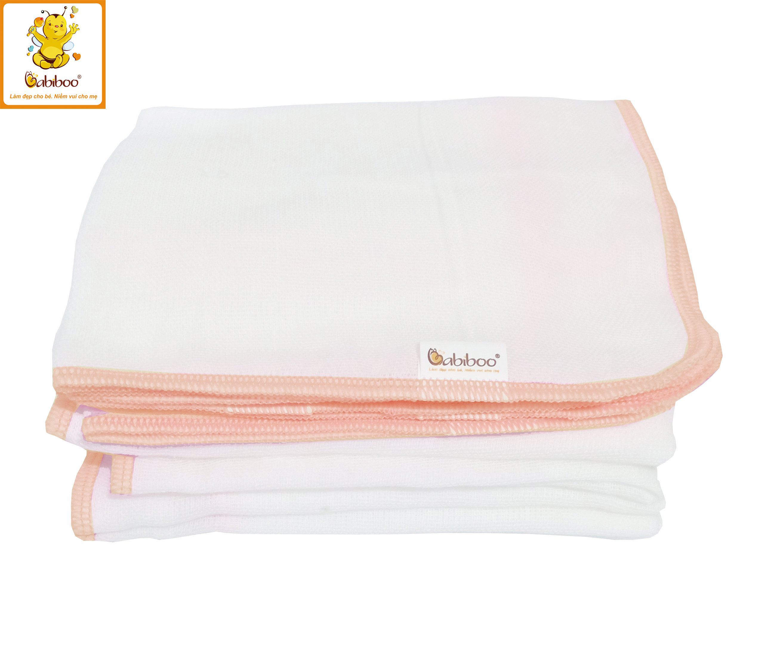 Khăn sữa cho bé Babiboo khăn gạc Nhật 4 lớp set 10/cái - BK02