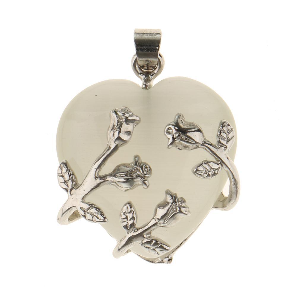 Flower Wrapped Heart Natural Crystal Pendant for Necklace Pendant