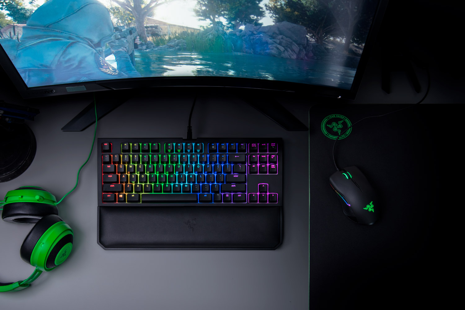 Bàn phím Razer BlackWidow Chroma V2 Tournament Edition (Orange Switch) TKL - Hàng chính hãng