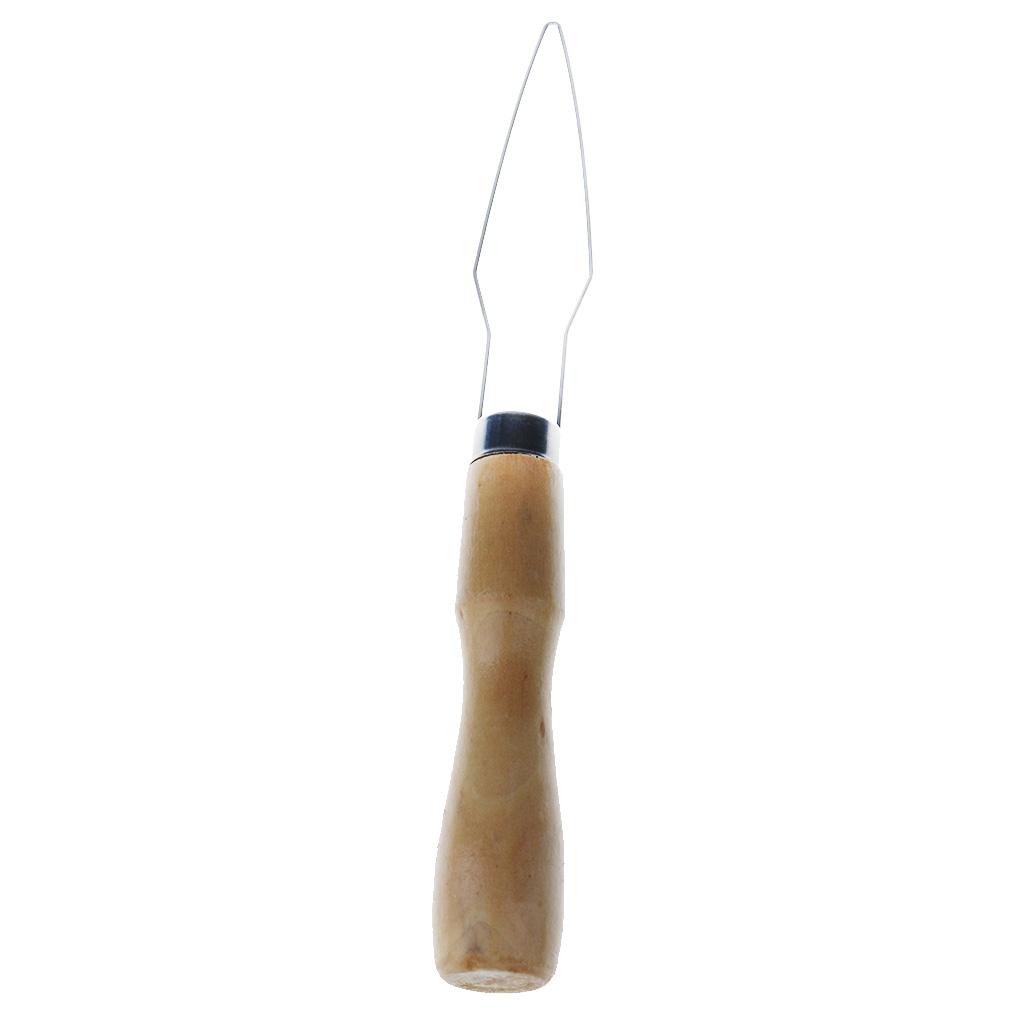 Wooden Handle Wire Loop Needle Threader Stitch Insertion Tool Sewing Supply