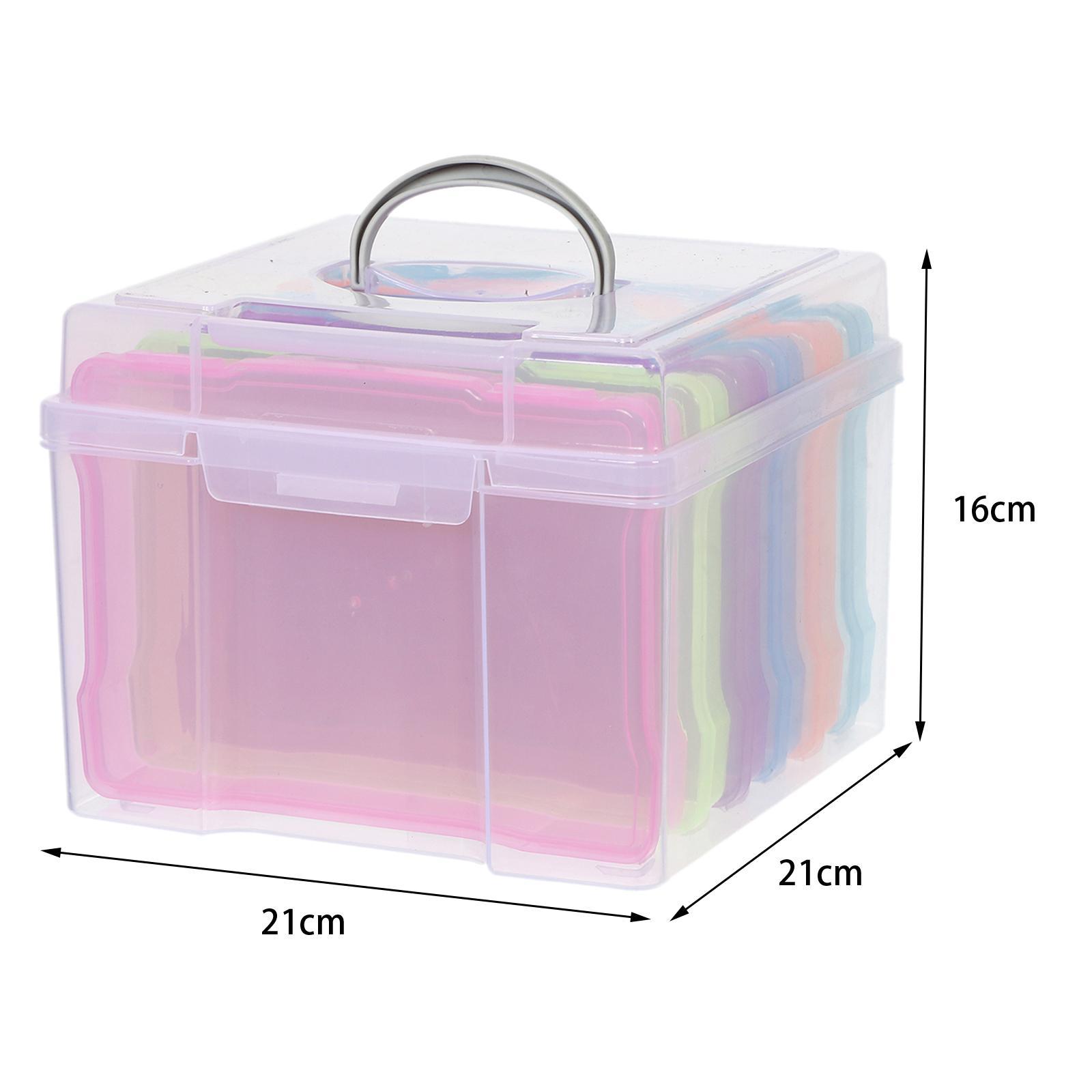 Greeting Card Storage Box Storage Bin Portable File Holder Photos Organizer Box for Card Holiday Letter Office Birthday Gift