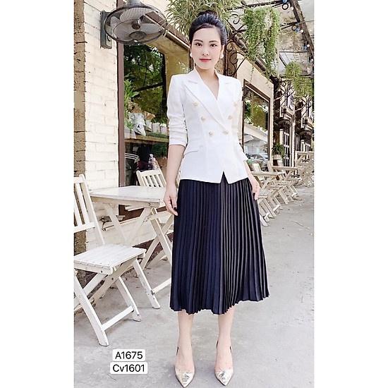 THỜI TRANG 4 MÙA - Chân váy dập ly cát hàn phiên bản công sở