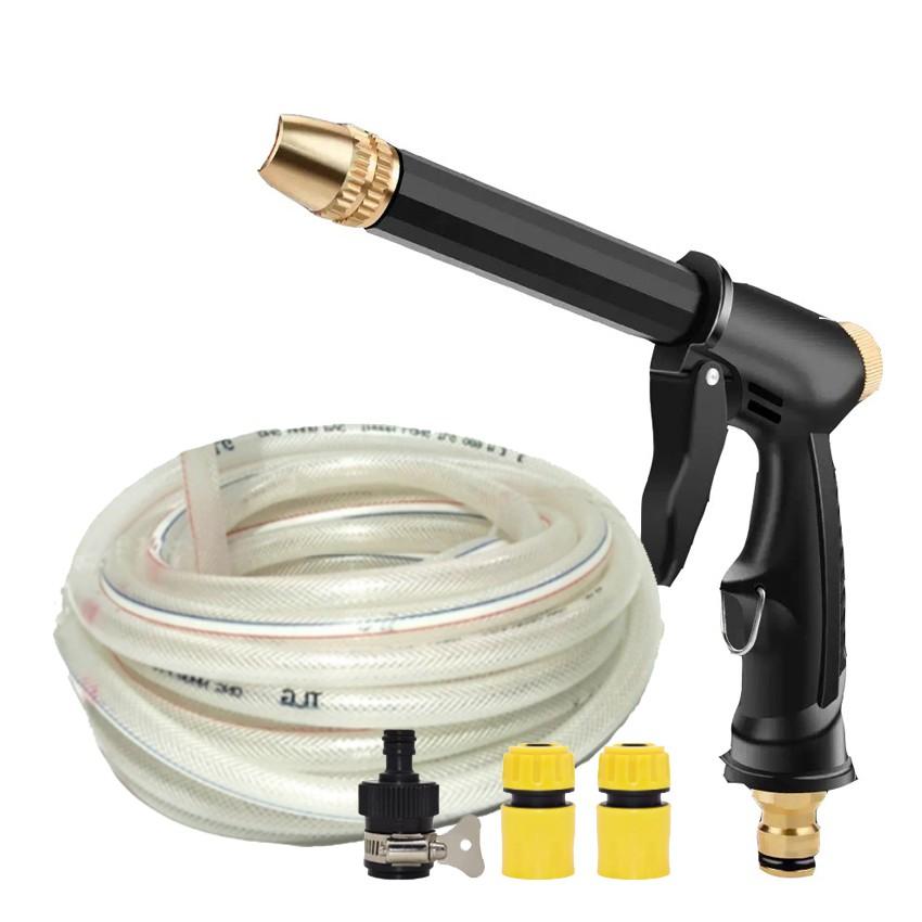 Vòi Xịt Tăng Áp Rửa Xe Ô Tô,Tưới Cây 20m 206810-2 cút nhựa nối nhựa đen