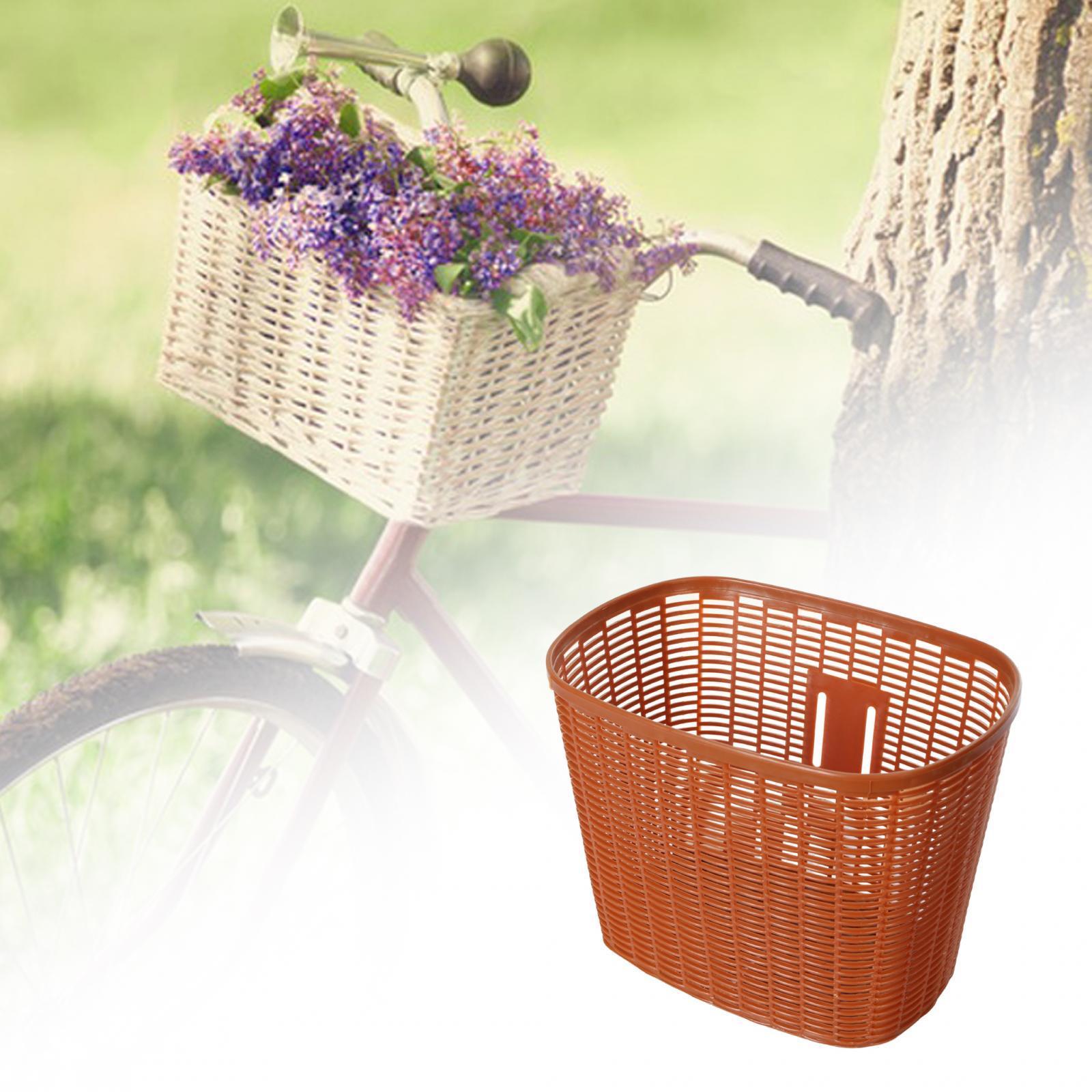 Bike Basket Carrier Pannier Bike Accessory Imitation Rattan Handlebar Basket
